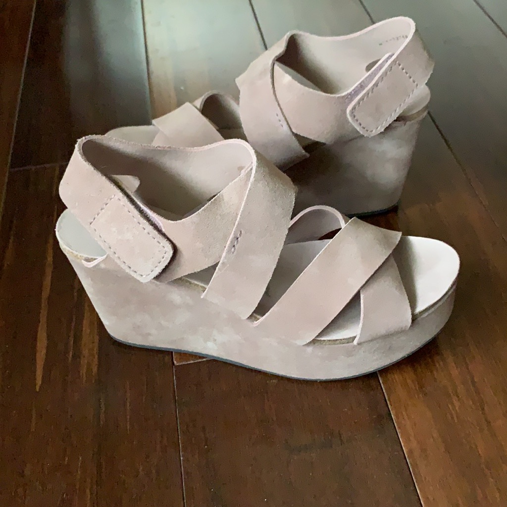 [Pedro Garcia] Pink Suede Delsie Wedge Sandals